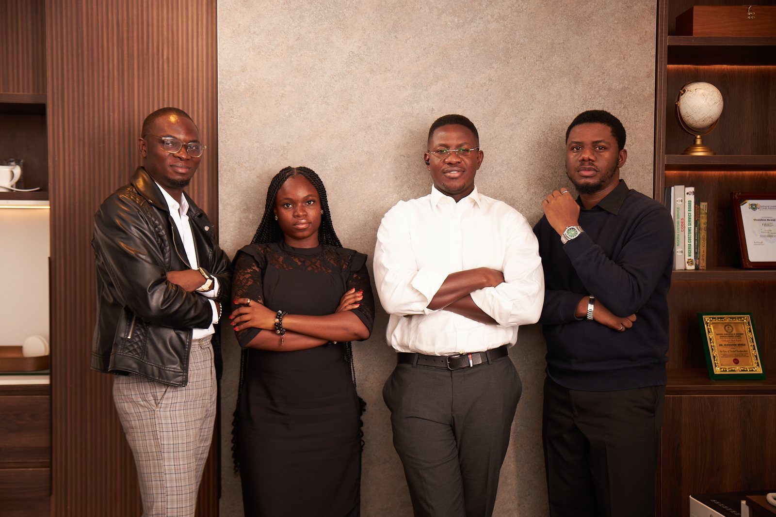 Oluwafemi Isaac Bewaji with the Fembol Group team